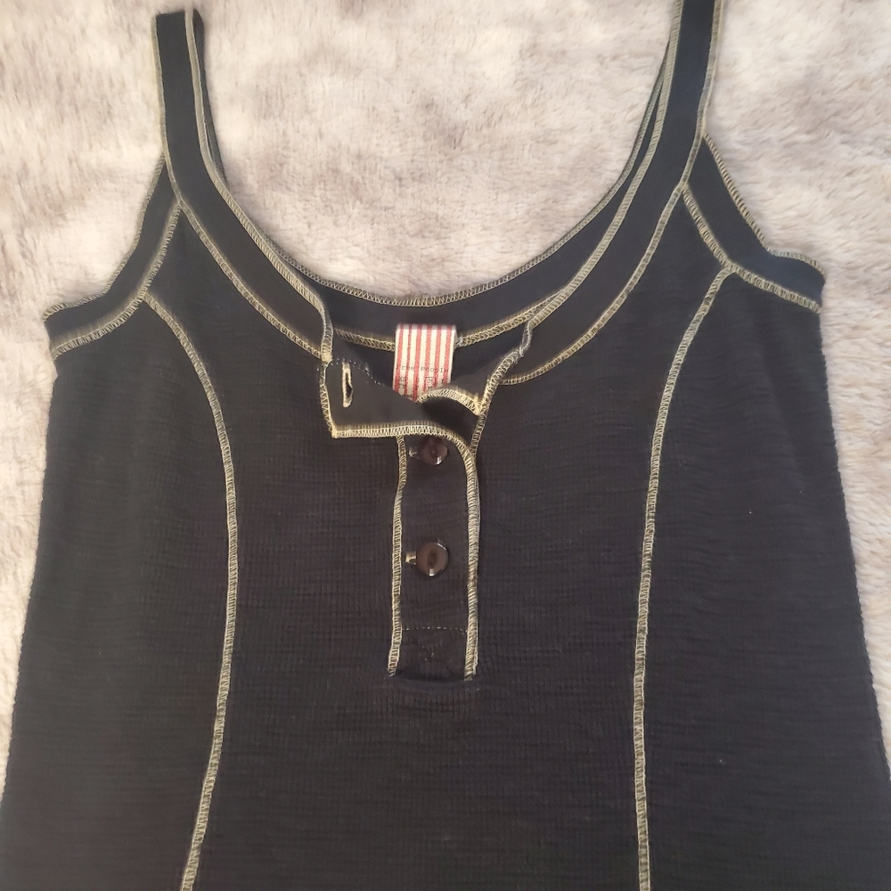 Free People thermal/waffle Gray.